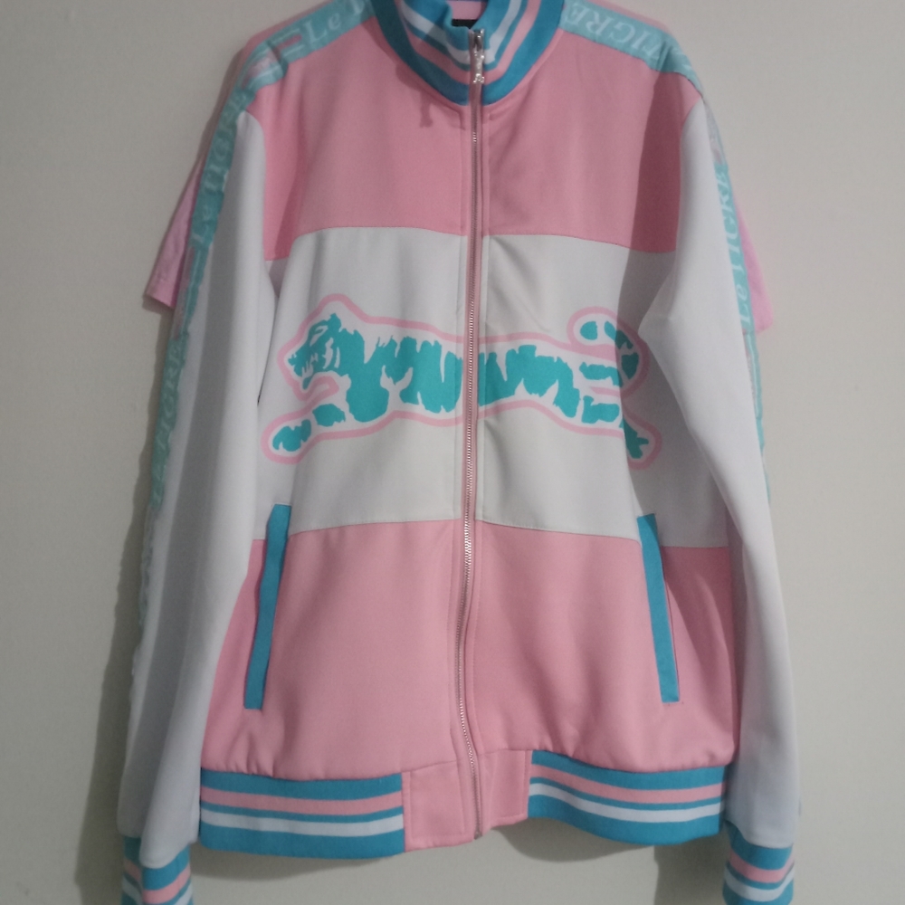 Pink/blue & white Letigre tracksuit..XL jacket pants are large.